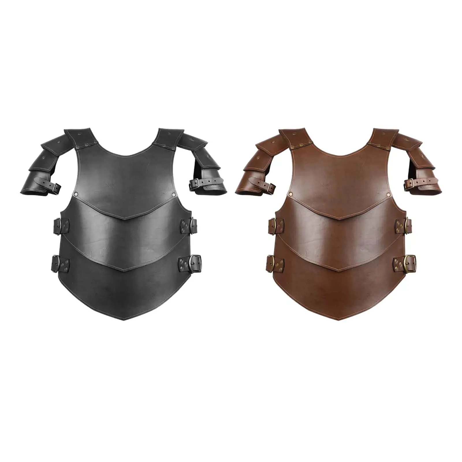

Viking Chest Shoulder Harness PU Leather Medieval Shoulder Pauldron Knight Costume for Fancy Dress Role Play Cosplay Party
