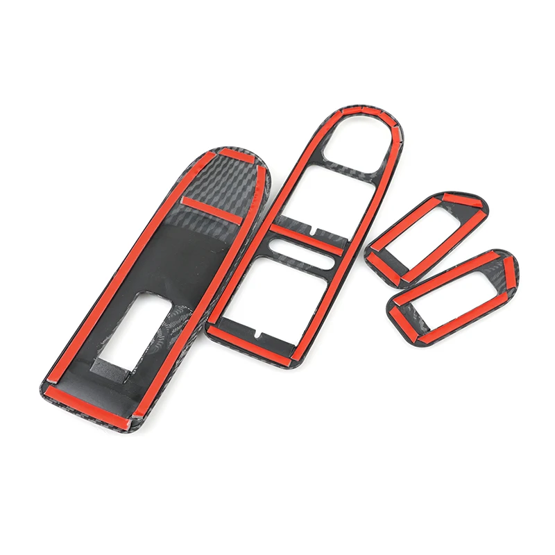 ABS Carbon Fiber Printed Car Styling Window Lift Control Door Handle Panel Cover Trim For VW Golf 6 MK6 2009 2010 2011 2012 2013
