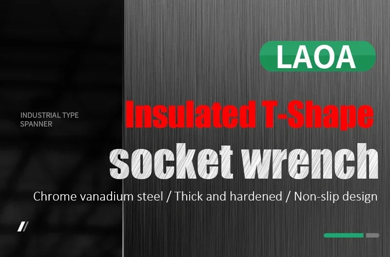 LAOA 1 Stück Isolierter T-förmiger Steckschlüssel VDE Hochspannungsfest 1000V Elektriker-Spezialsteckschlüssel-Set – Detail 1