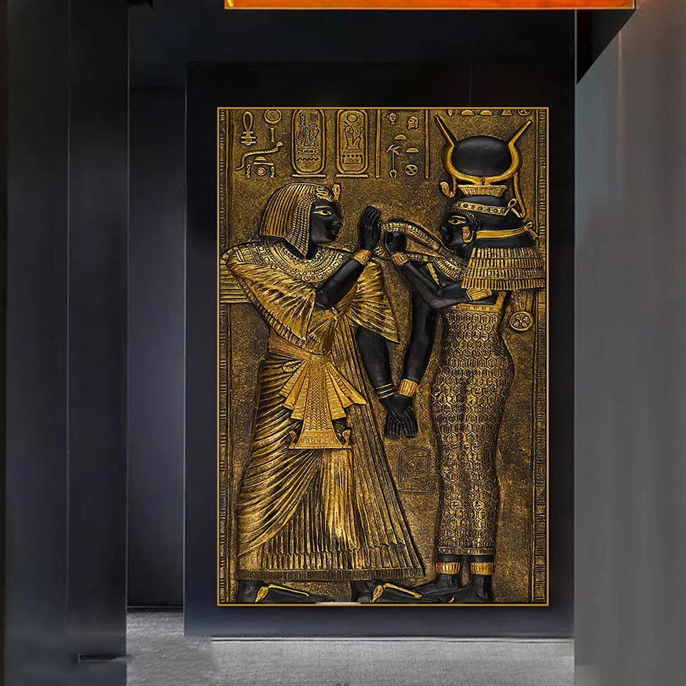 Black Golden Ancient Egyptian Art Prints 3D Posters Pharaoh