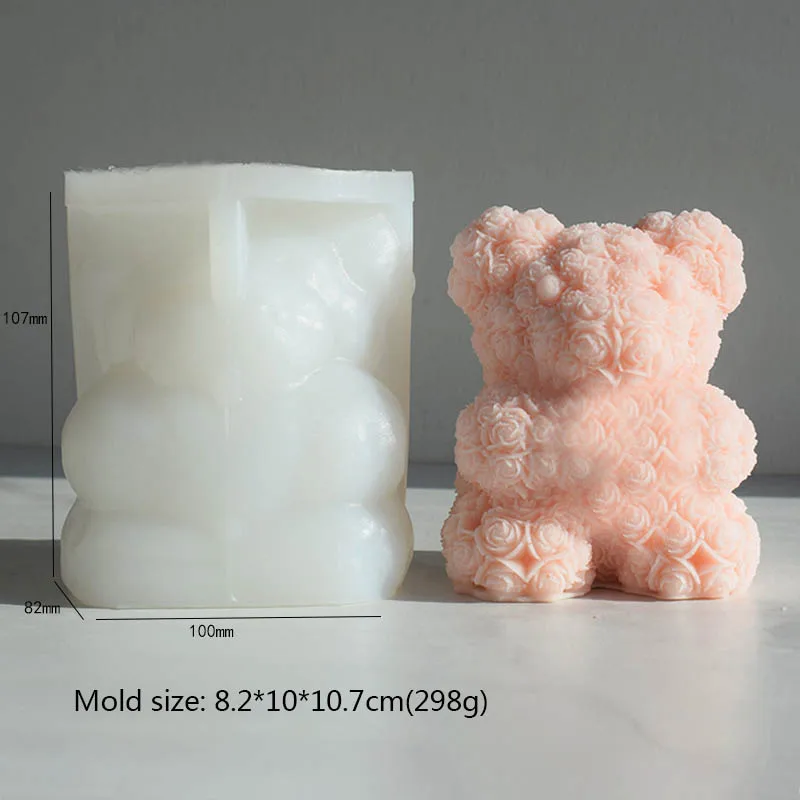 Rose Bear Candle Mold [FS42]