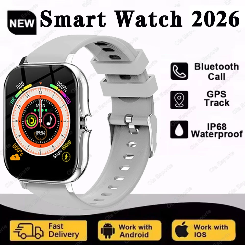 2026 nuevo reloj inteligente teléfono Android Bluetooth llamada oxígeno en sangre/monitoreo de presión deportes impermeable reloj inteligente mujeres hombres banda