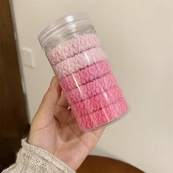 High - Elasticity Durable Hair Scrunchies - Seamless Thick Knit Ponytail Holders in Assorted Colors (Pink - 6pcs)