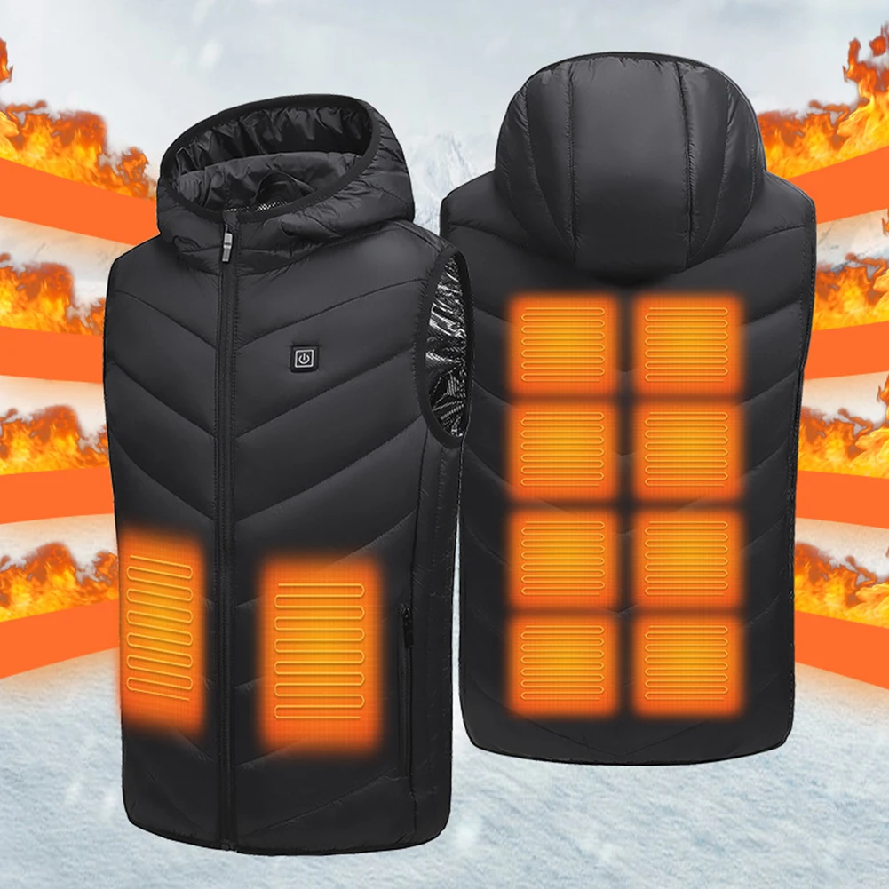 10 Heating Zones Electric Heated Jackets USB Charging Heated Waistcoat Thermal Winter Warm Casual Jacket for Kids Boys Girls