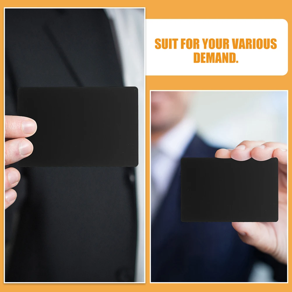 100 Pcs Metal Business Card Aluminum Cards Blank Black Name Alloy Blanks Engraving