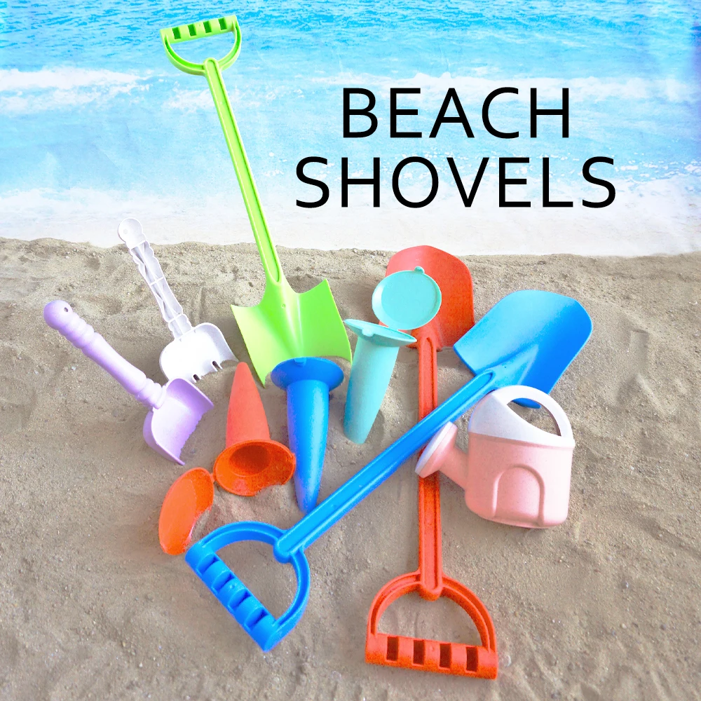 Children Wood Stick Beach Shovel Play House Stainless Steel Pointed Snow Thickened Plastic Shovel Outdoor Toy Kids Gift 4