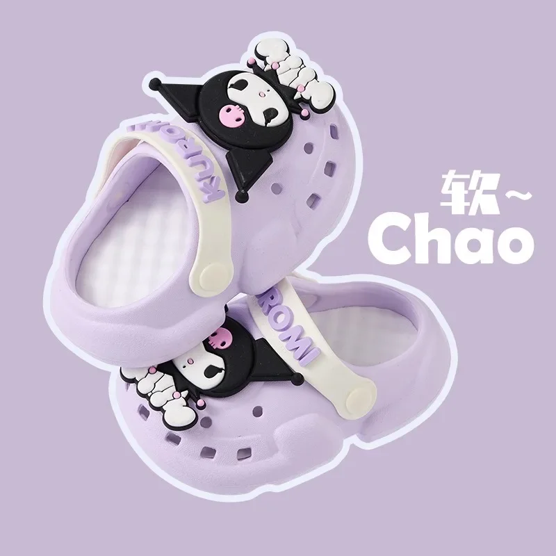 Women Cute Slides Summer Outdoor Sandals Non Slip Cloud Kuromi Cinnamoroll Hole Shoes Fashion Design Hello Kitty Slippers 2