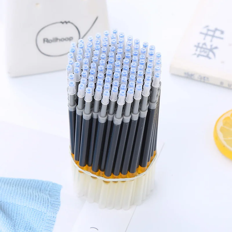 0.5mm 20 개/대 프레스 젤 펜 총알 리필 사무실 서명 막대 레드 블루 블랙 잉크 사무실 학교 문구 용품 쓰기 용품