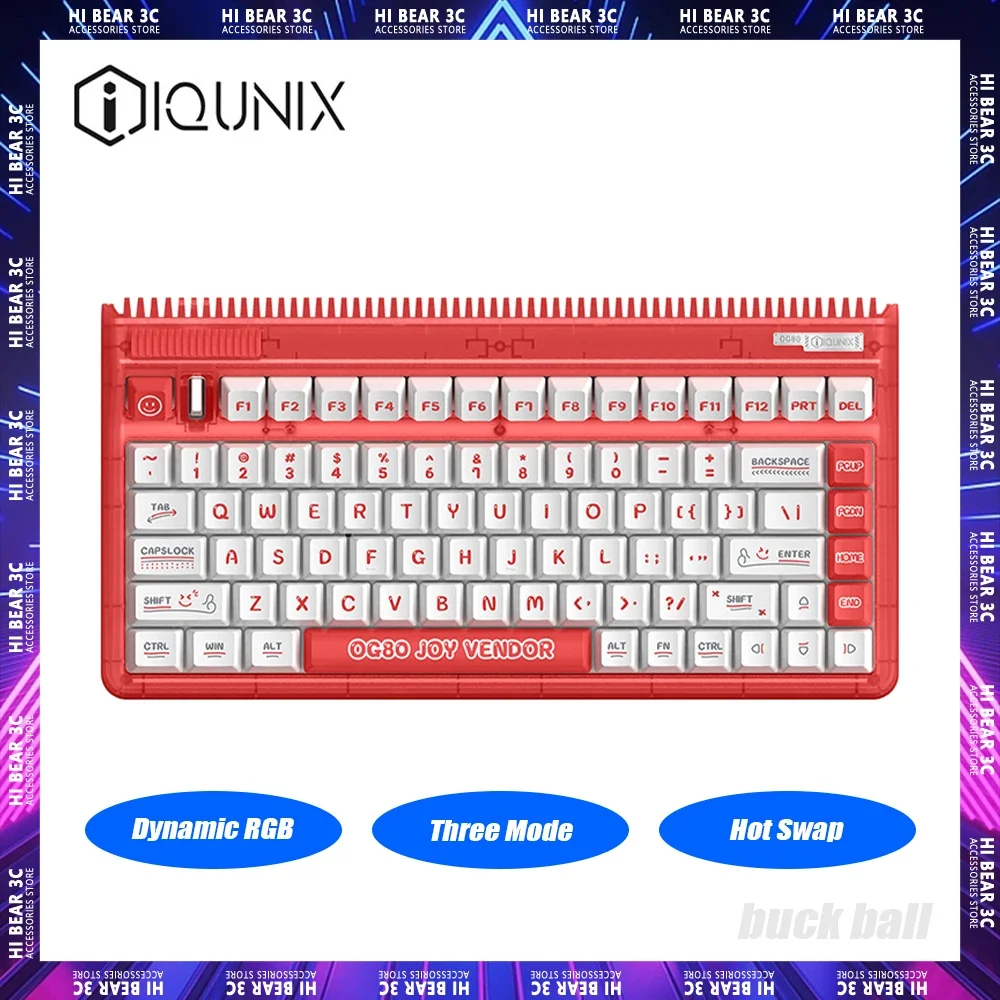 

Беспроводная механическая клавиатура IQUNIX OG80, игровая клавиатура с тремя режимами, беспроводные клавиши PBT, эргономичная клавиатура для ПК, геймера, ноутбука Mac
