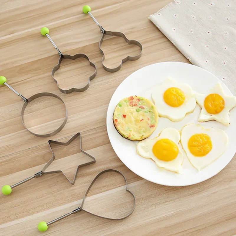 Stainless Steel 5Style Fried Egg Pancake Shaper Omelette Mold Mould Frying Egg Cooking Tools Kitchen Accessories Gadget Rings images - 6