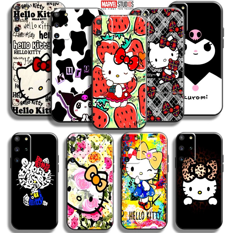 Милый чехол Hello Kitty для телефона Samsung Galaxy S20 S21 S22 FE Ultra 5G S10 10E S9 Plus из жидкого силикона