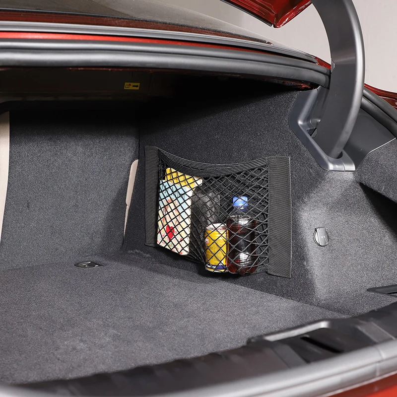 

For Porsche Taycan 2019 2020 2021 2022 polyester Black Car trunk storage net bag cargo storage net Car Accessories Interior