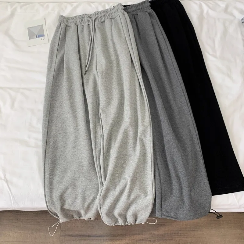 Women’s Relaxed Jogger Pants with Drawstring Waist - Flat Lay View