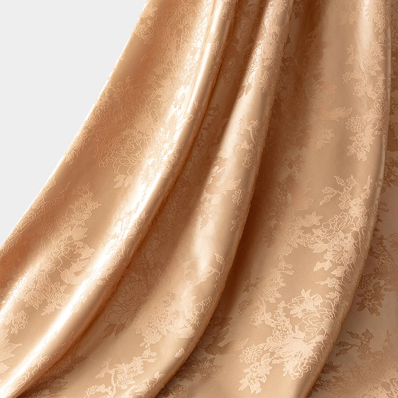 Jacquard Satin Stoff Blume Brokat weiche Seide Textur Damast Stoff Rock Kleid Anzug Futter Vorhang Kleidung Herstellung Handwerk – Detail 4