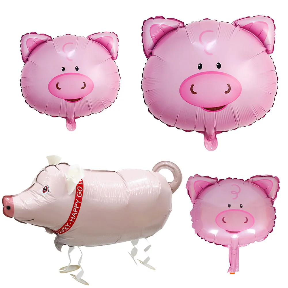 

4Pcs Animal Pig Foil Balloon Pink Pig Shaped Foil Mylar Balloons for Baby Shower Farm Animals Theme Birthday Party Decorations