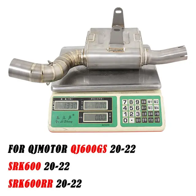 Slip On Motorcycle Exhaust Pipe Titanium Alloy Box Mid Link Pipe Connect 51mm Muffler Escape Tube For QJMOTOR QJ600GS 2020-2022