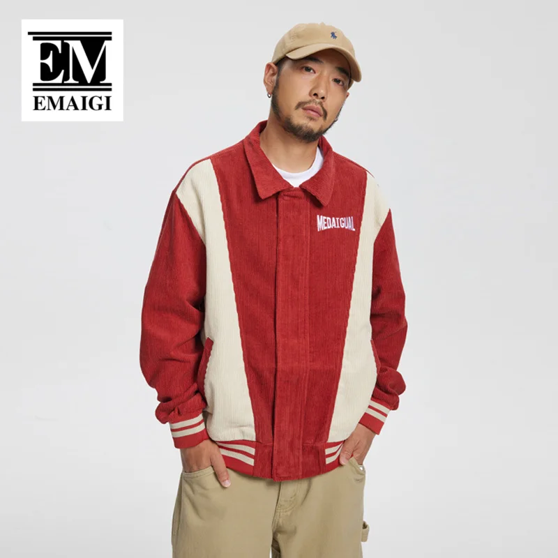 

Men Spring Autumn Corduroy Splice Loose Casual Vintage Japan Streetwear Fashion Sport Jacket Male Women Outdoor Cargo Coat