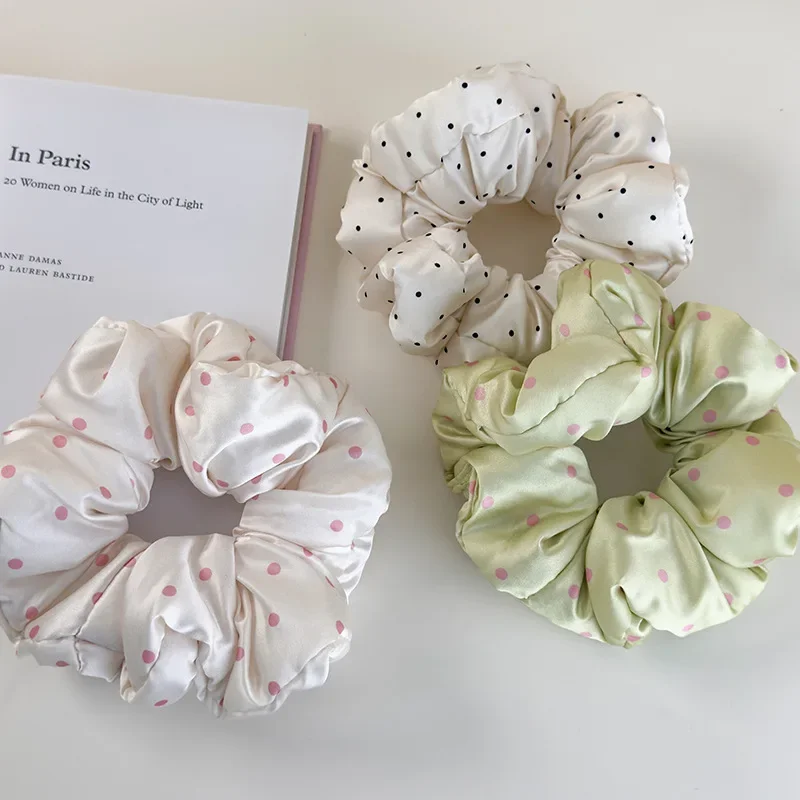 Elegante Haar-scrunchies Mit Pünktchen- Und Blumenmuster Für Damen_voghion.com