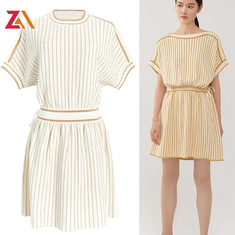 Zalady Design Casual Oneck Mini Dresses For Women Traf Elegant Summer