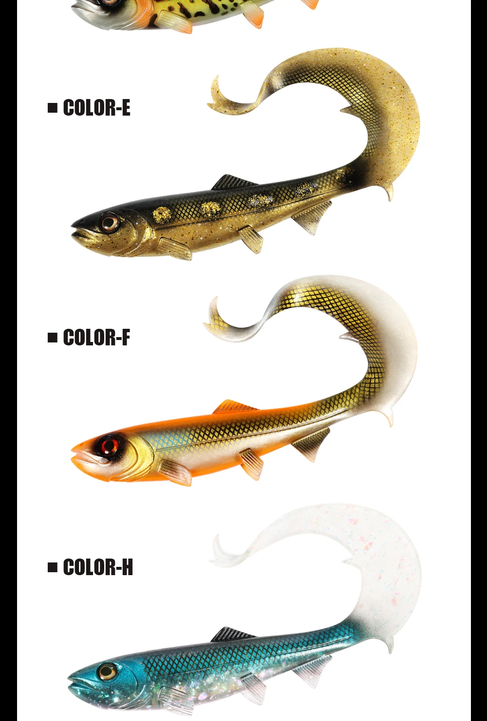 Spinpoler Firebomb Soft Swimbait 17,5 cm 22 cm Angelköder, langer gewellter Schwanz, großer Hechtköder, großer Silikon-Grub, Bass, Forelle, Barsch – Detail 8