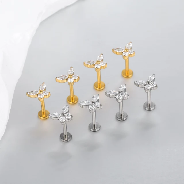 Boucles D'oreilles Cartilage FIOROYAL Lot De 12 Boucles D'oreilles Cartilage - Acier Chirurgical 316L Hypoallergénique Créoles CZ Hypoallergéniques