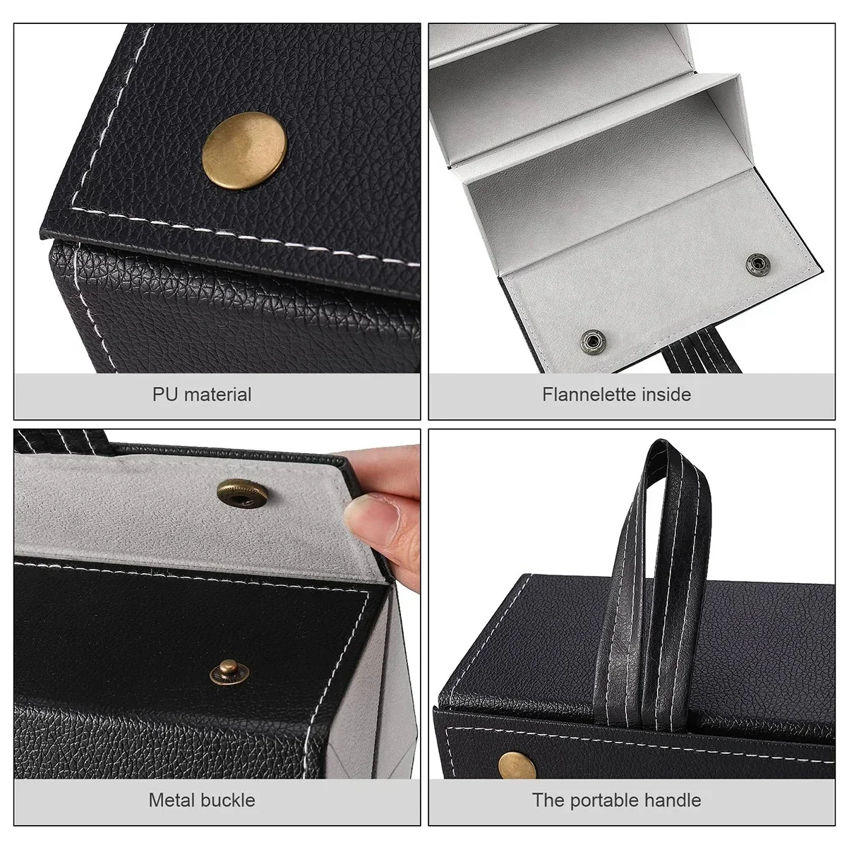 1pc-Portable Glasses Case Cover PU Leather 5 Pairs of Sunglasses Holder Box Eyeglasses Storage Box Magnet Switch PU Bag