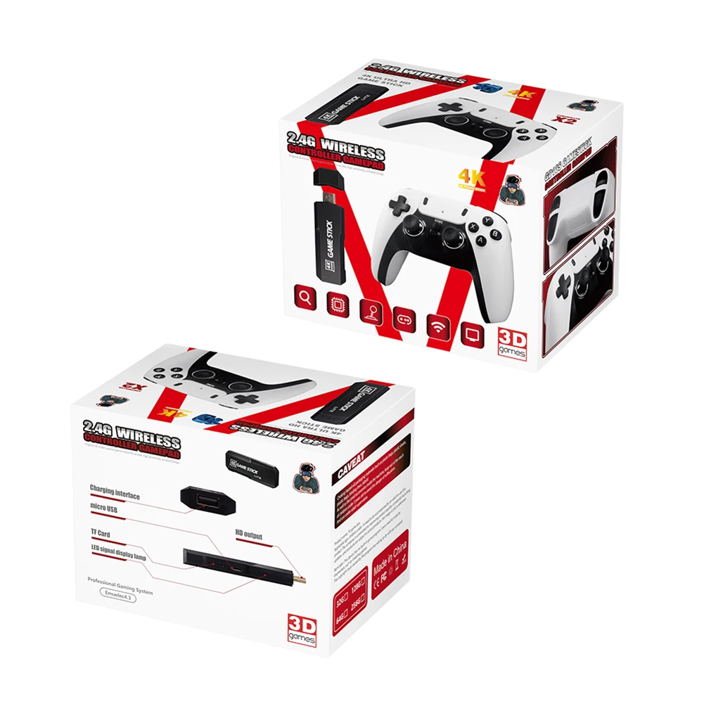 3D Joystick Support 256GB TF Card Expansion HD 4K 2.4G Video Game Console 40000+ Games Mini Pocket Games Console for Boys Girls