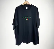 

VETEMENTS T-Shirt Letter Embroidery Street Fashion Men Women 1:1 Cotton Vetements Oversize Short Sleeve