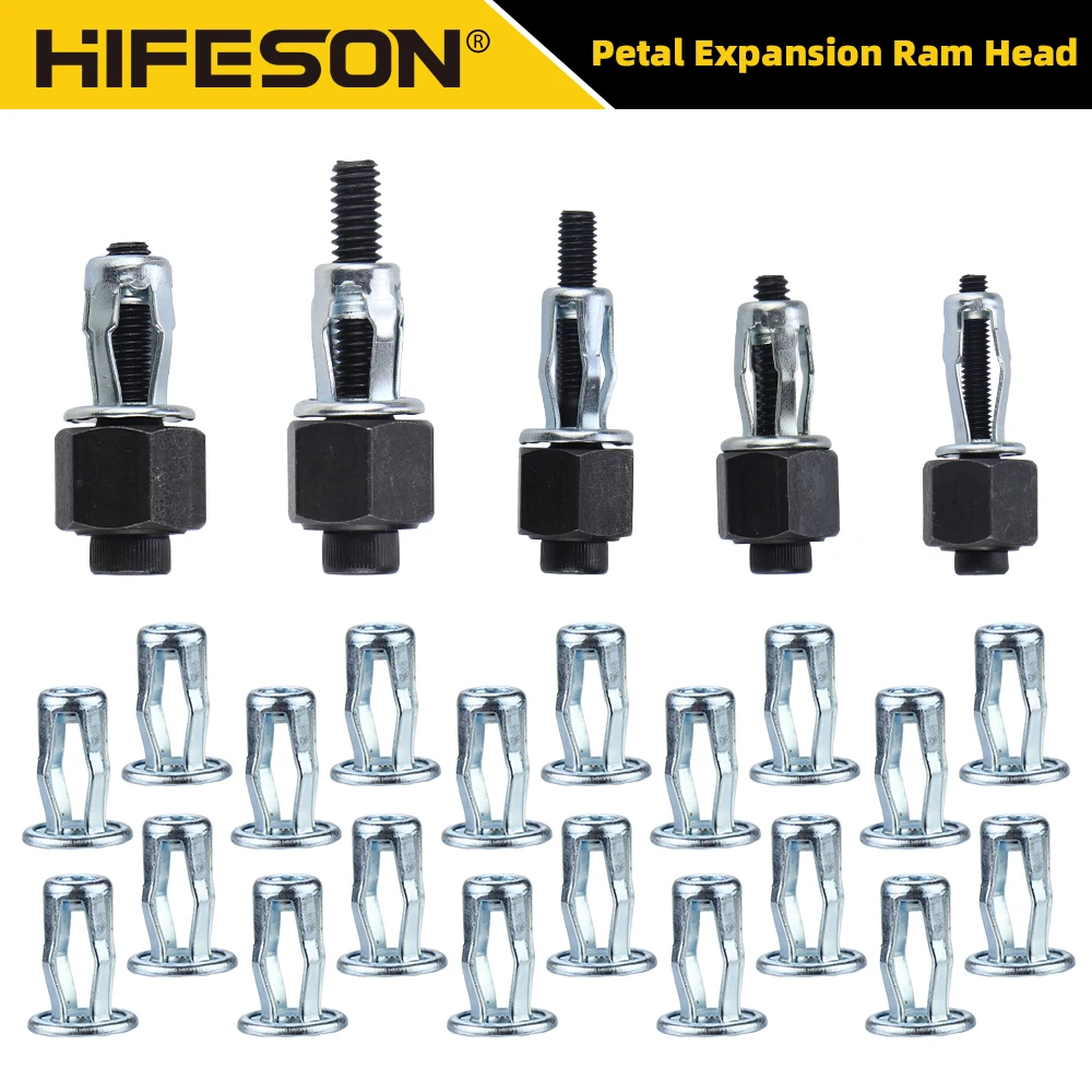 HIFESONRivet Head Nuts Set, Kit Rivet Petal, Lock Jack Nuts, Rebitador