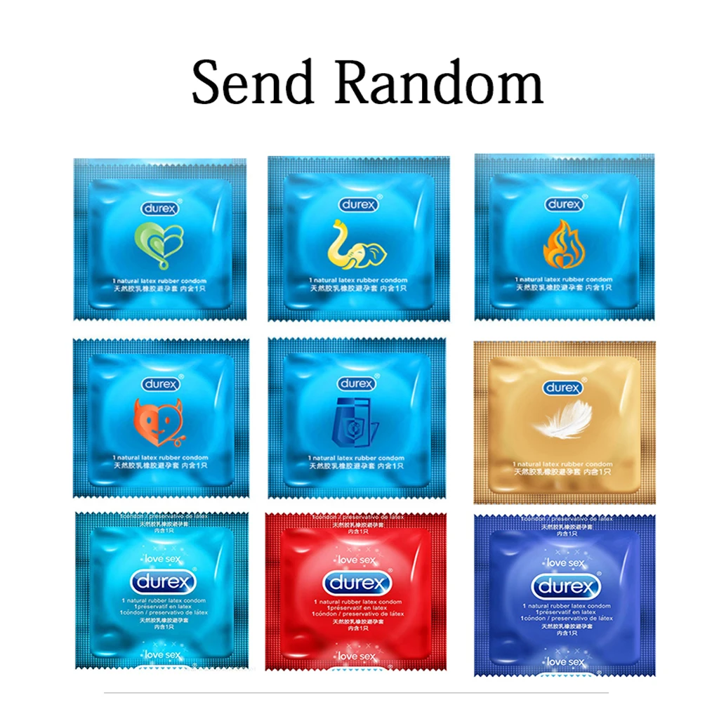 50pcs Durex Bulk Condoms Natural Latex 11 Types Thin Smooth Dotted Extra Lubricated Penis Sleeve for Men Safer Contraception