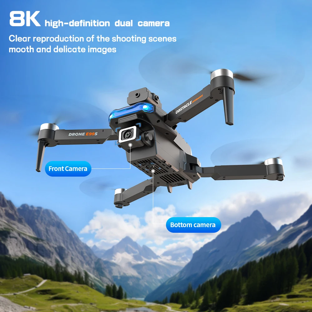 รูปสินค้า E99 K3 Pro โดรน HD 8K กล้องคู่โหมดค้างสูงบังคับวิทยุพับเก็บได้ WiFi FPV การถ่ายภาพทางอากาศ Quadcopter ของเล่นเฮลิคอปเตอร์