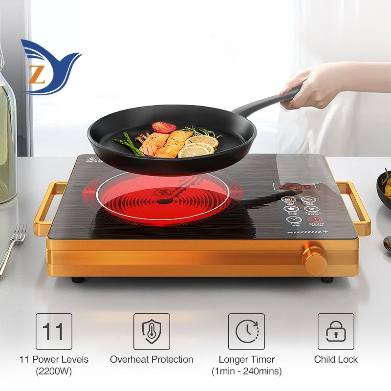 Household Electric Ceramic Stove Light Wave Stove Electric Manufacturer Direct Sales High-Power 2200W Non Picking Hot pot