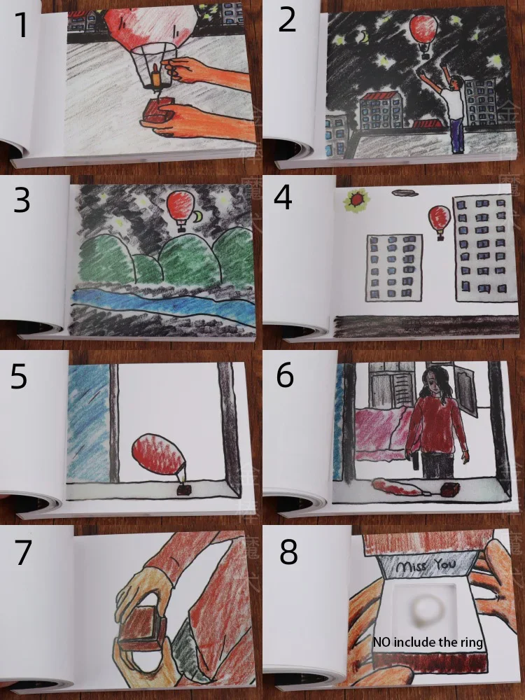 손으로 뒤집힌 책 보관 상자 제안 선물 예술 고백을위한 마법의 창조적 인 책 로맨틱 손으로 뒤집힌 책 Fvalentine's Day