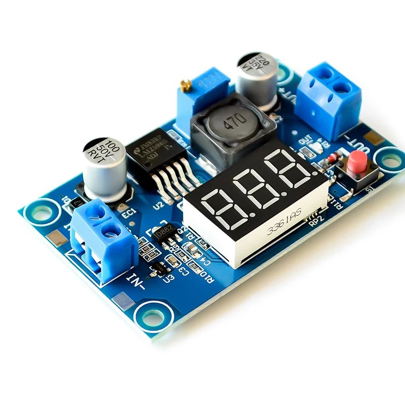 LM2596 DC DC Step Down Converter Spannungsregler LED-Anzeige Voltmeter 4,0 ~ 40 bis 1,3-37 V Buck-Adapter Einstellbare Stromversorgung – Detail 1
