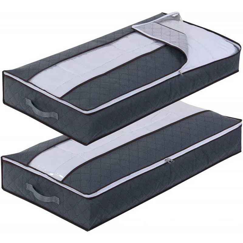 

New Folding Dustproof Quilt Storage Bag Box for Organizer Non-woven Fabric Underbed Bottom Storage Bag 100x50x18cm