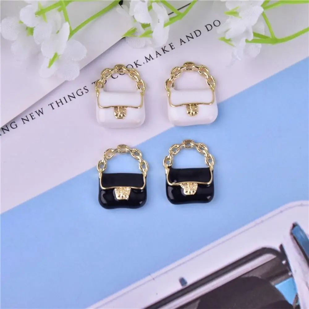 DIY Dollhouse Miniature Metal Handbag Black/White Fashion Miniature Bag Decoration Cute Dollhouse Mini Metal Chain Bag