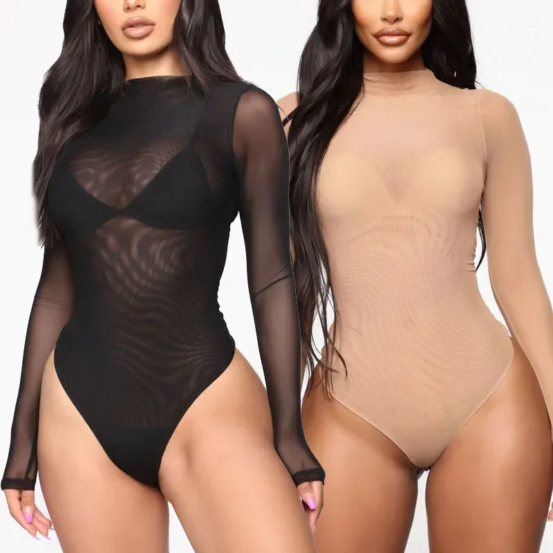 Women's Transparent Stretch Bodysuit Lingerie Underwear