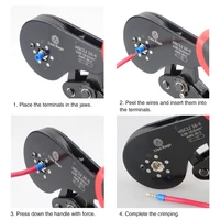 Outil de sertissage de virole HSC12 16-6, Mini pince à bornes tubulaires pour bornes de grande taille, pinces électriques 0.08-16mm2/30-5AWG 4