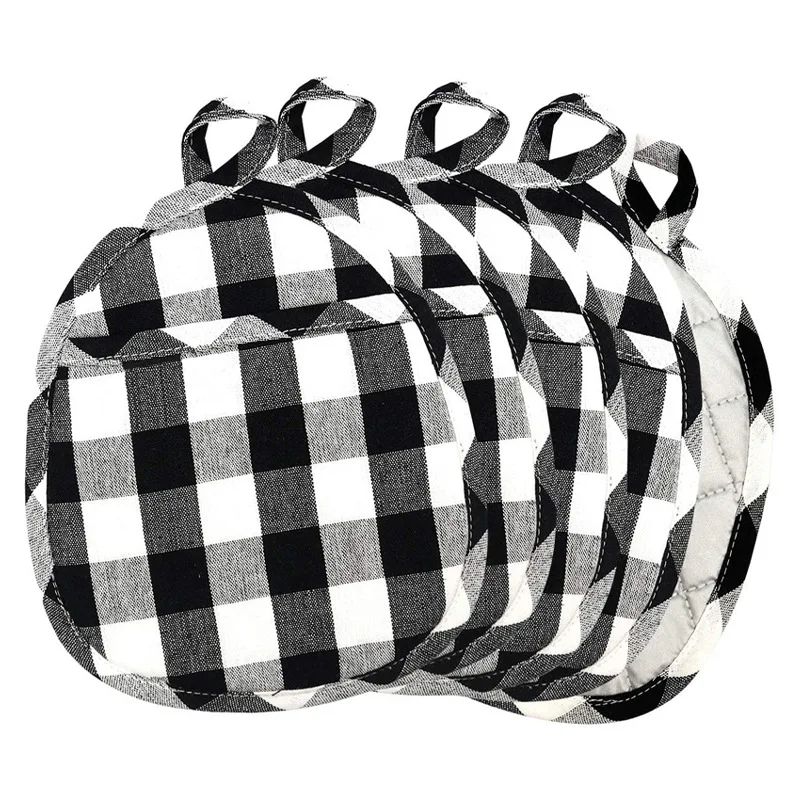 

Baked Gloves Oven Gloves Insulation Pad Thick Plaid Fabric Insulation Gloves