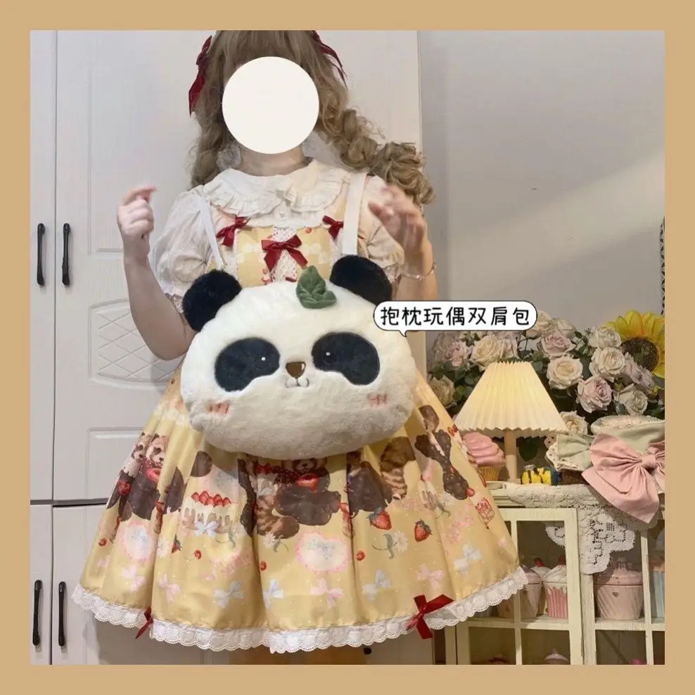 JIAERDI Harajuku Plush Cute Backpacks Women New Soft Animal
