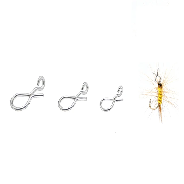 100pcs No-Knot Snap Fly Fishing Quick Change Hook Lure Connector Flies Clip  Link Stainless Steel Saltwater Trout Sunfish Bluegil - AliExpress