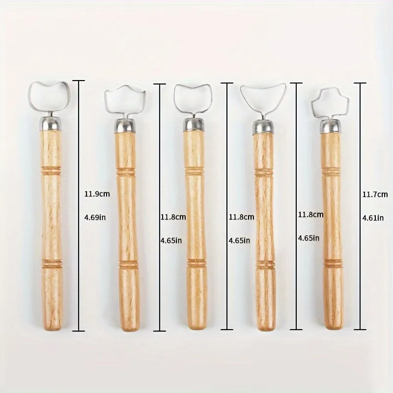 세라믹 손잡이 조각 도구-부드러운 점토 예술 키트-차 및 물컵 조형에 적합, 세트당 5 개