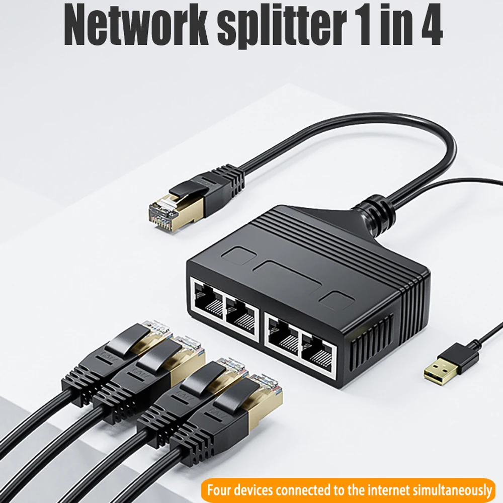 1000M Gigabit Network Switch RJ45 Internet Splitter LAN Cable Extension  Adapter