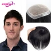 Silk Base Men's Capillary Prosthesis Swiss Lace PU Base Man Toupee 100% Remy Human Hair Wigs Straight Hair System Natural Hair 3