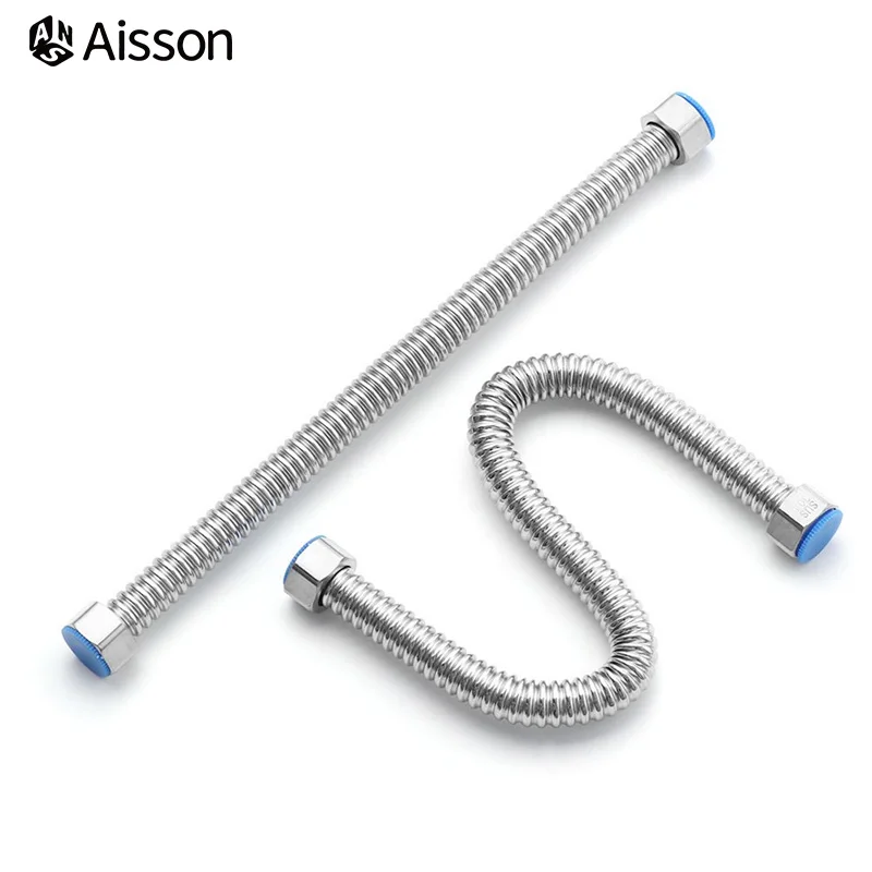 Plumbing Hose Water Pipe Plumbing Supply Hose 1pcs G1/2 304 Stainless Steel Bellow Weaved Bathroom Heater Valve Connect Corrugated