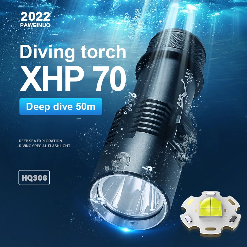 

Светодиодный высокомощсветодиодный фонарик XHP70 для дайвинга 18650 26650, перезаряжаемый Подводный фонарь, суперъяркий фонарик для дайвинга, фонарь для подводного плавания