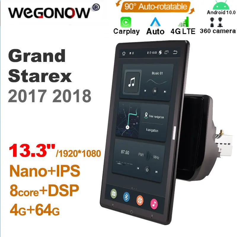 

13.3 Inch 1920*1080 Ownice 1 Din Android10.0 Car Radio for Hyundai H1 Grand Starex 2017 2018 GPS Audio Player Auto Rotatable