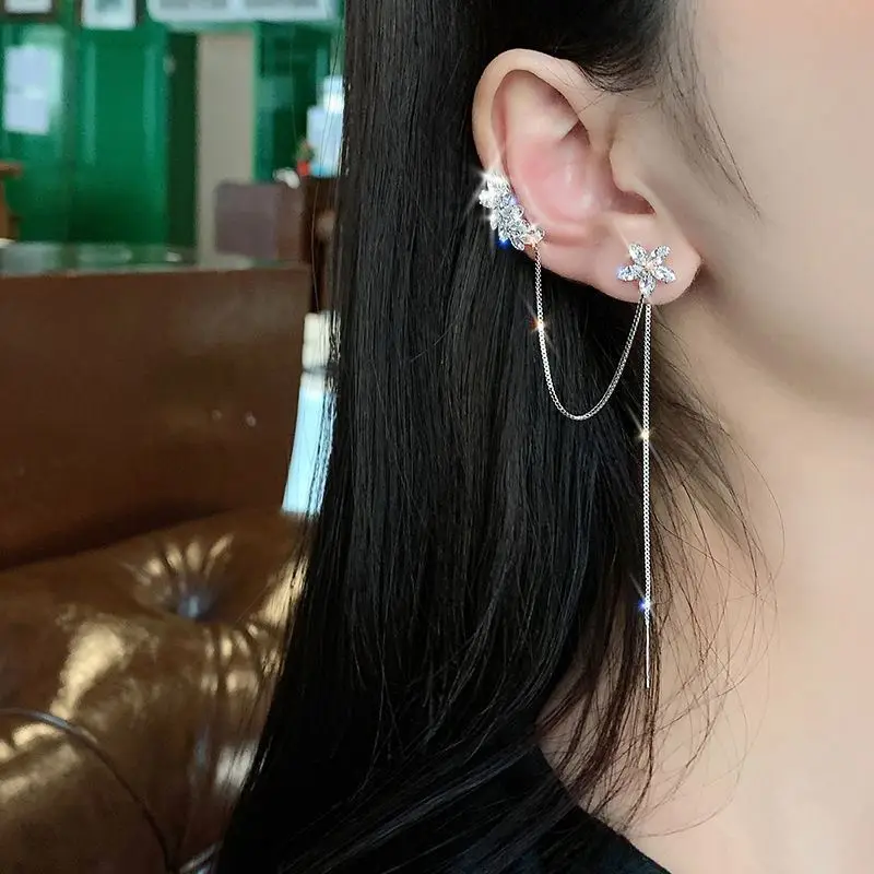 Crystal Rhinestone Clip on Ear Cuff Wrap