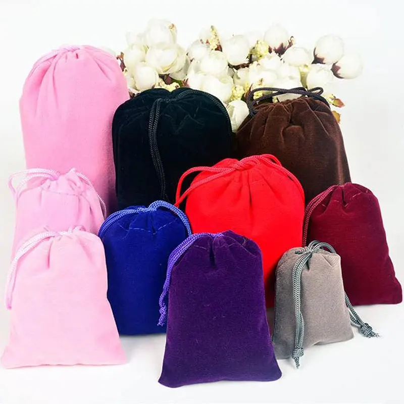 Velvet Drawstring Bags Cloth Gift Bag Storage Pouch for Jewelry Wedding Party Candy 5/10Pcs 5x7-15x20cm