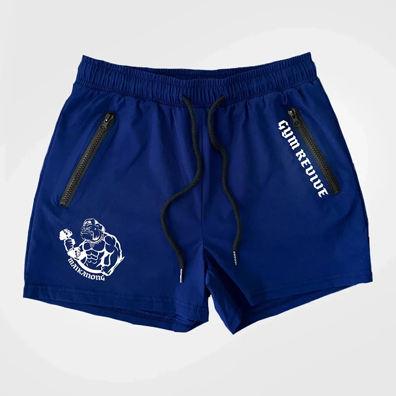 Men's Summer Printed Quick-drying Shorts With Double Side Zipper Pockets Designed For Running Basketball Training Fitness Shorts 6